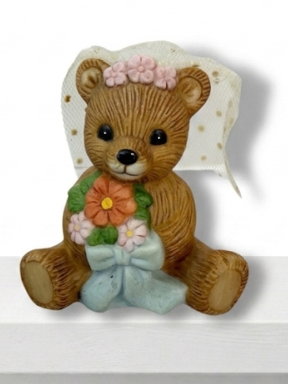 Vintage Bride Teddy Bear Hand Painted Porcelain 1413 Homco Figurine Collectible - Picture 7 of 16